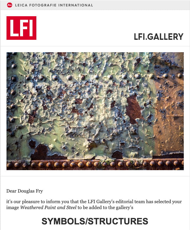 Photograph featured in Leica gallery