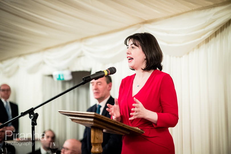 Speaker at event photographed at Houses of Parliament in London