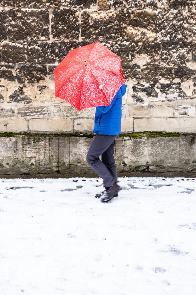Umbrella snow Oxford - Saul Leiter imitation of original photograph
