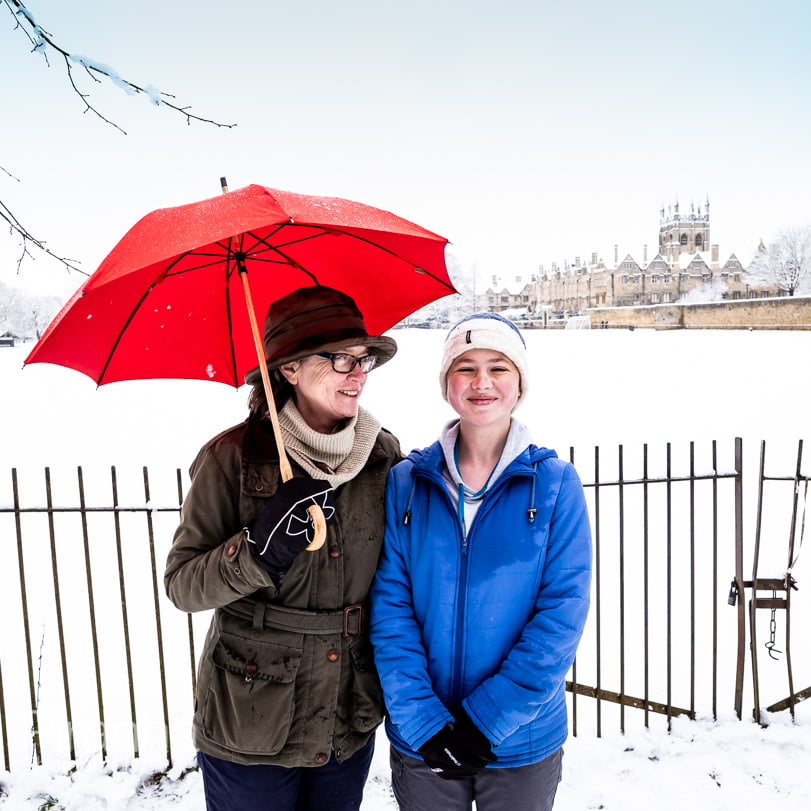 Photograph of enjoying the snow in Oxford during lockdown 2021