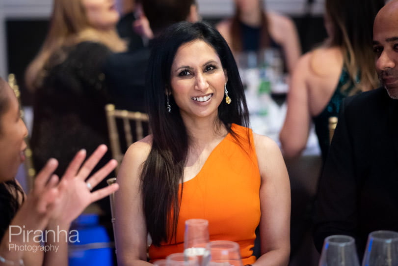 Event Photography for Accounting Firm's Annual Awards Ceremony in London 5 Guests at dinner - evening event photographer in London