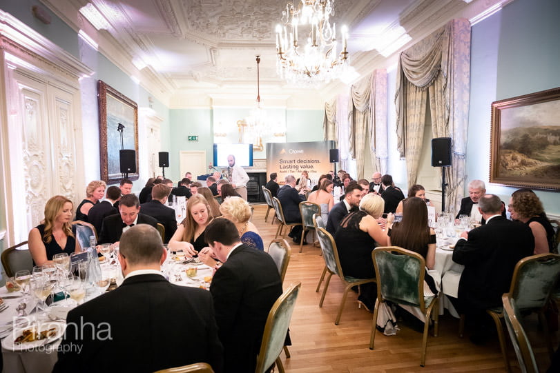 Event Photography for Accounting Firm's Annual Awards Ceremony in London 34 Award winners at Dartmouth House award ceremony reception tables