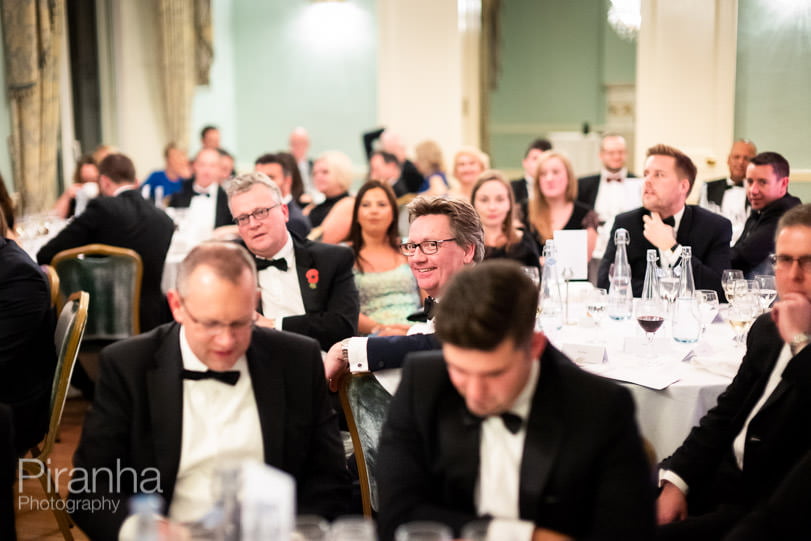Event Photography for Accounting Firm's Annual Awards Ceremony in London 30 Award winners at Dartmouth House award ceremony reception - guests at dinner