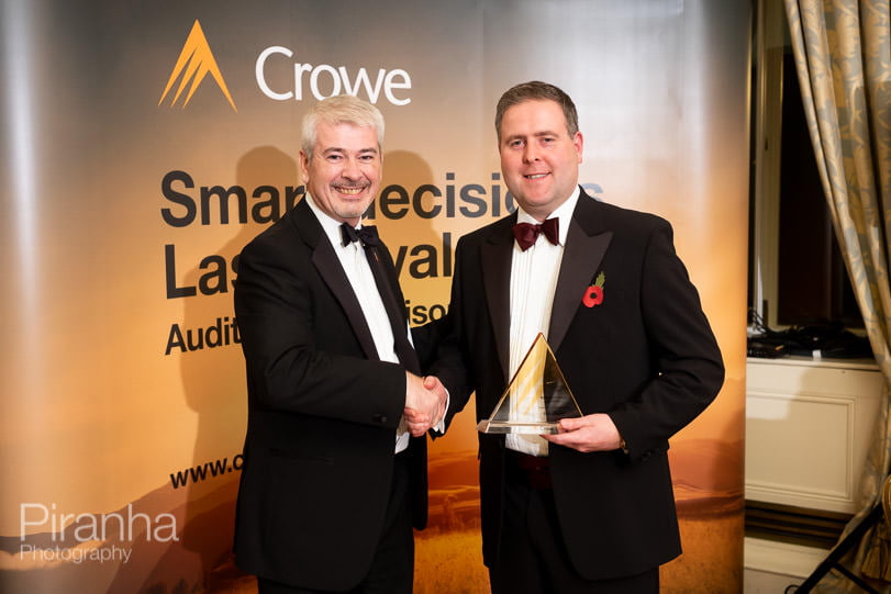 Event Photography for Accounting Firm's Annual Awards Ceremony in London 28 Award winners at Dartmouth House award ceremony presentation