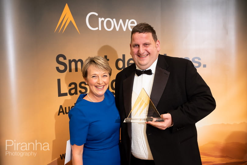 Event Photography for Accounting Firm's Annual Awards Ceremony in London 27 Award winners at Dartmouth House award ceremony reception
