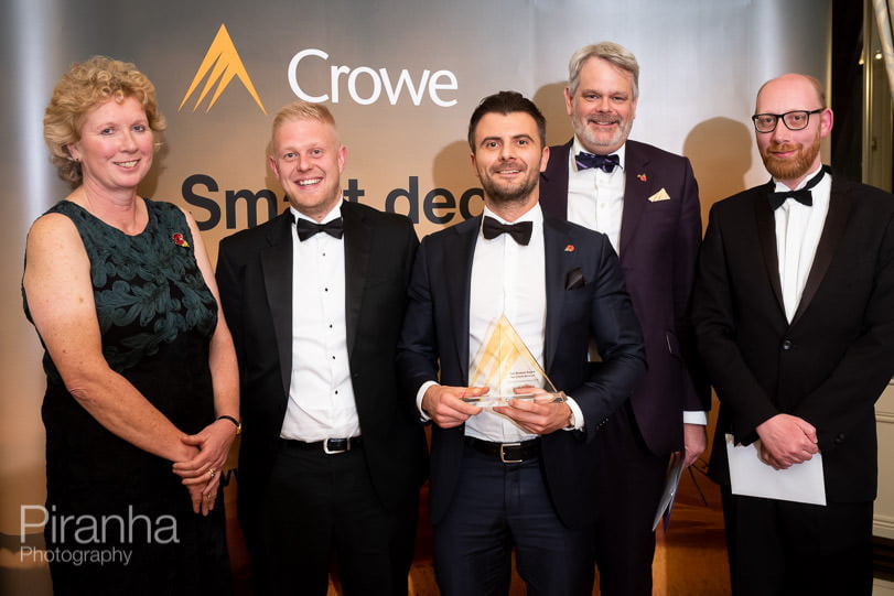 Event Photography for Accounting Firm's Annual Awards Ceremony in London 26 Award winners at Dartmouth House award ceremony reception