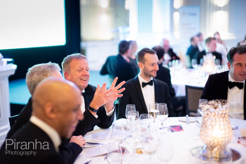Evening award ceremony photography in London - view of the dinner