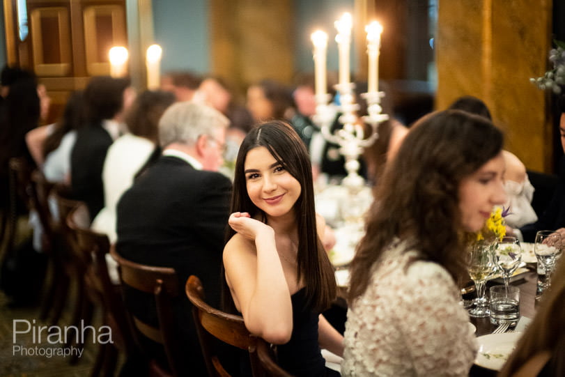 Evening event photography at Fishmongers' Hall in London - guests at dinner