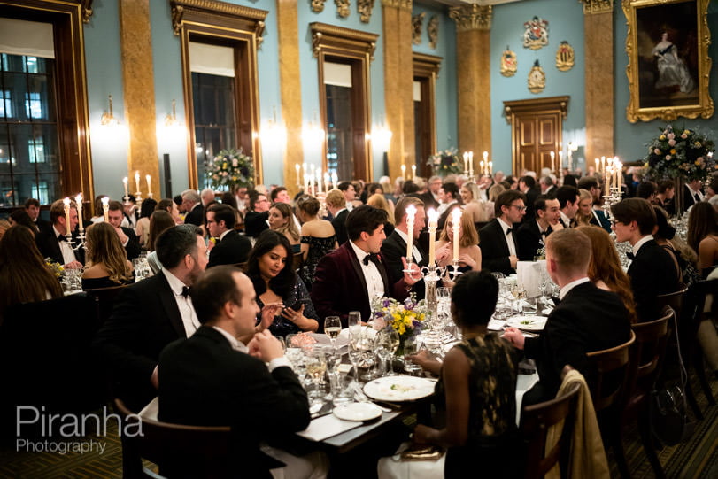 Event photography of evening event for Inner Temple taken at Fishmongers' Hall in London