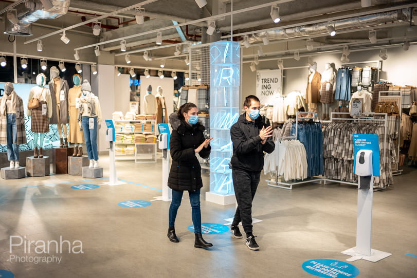 store photography of hand sanitisers in Primark