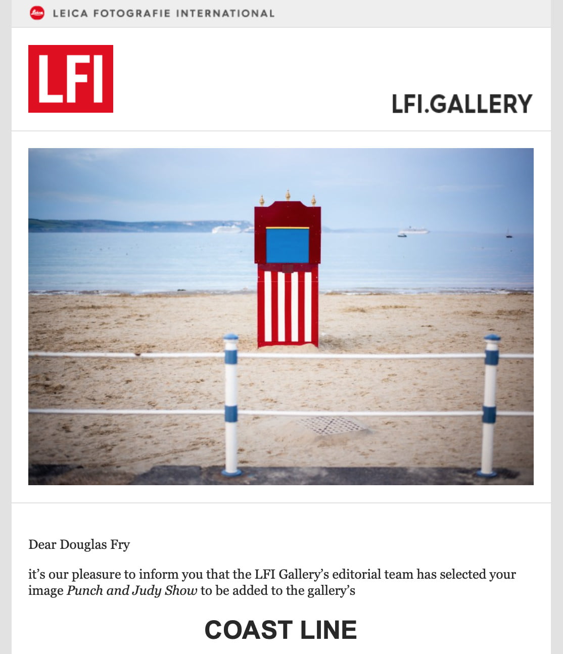 Photograph of beach featured on Leica Gallery