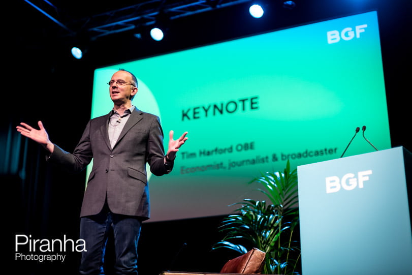 Photograph of speaker at Porfolio day in London