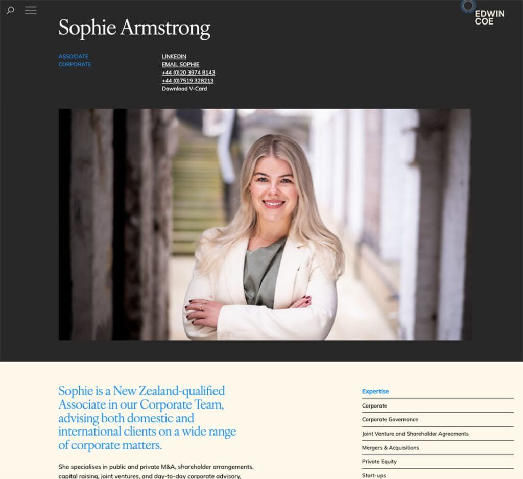 New website individual portrait for law firm