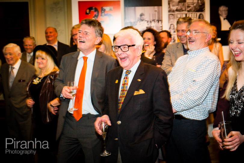 Barry Cryer photographed at London party