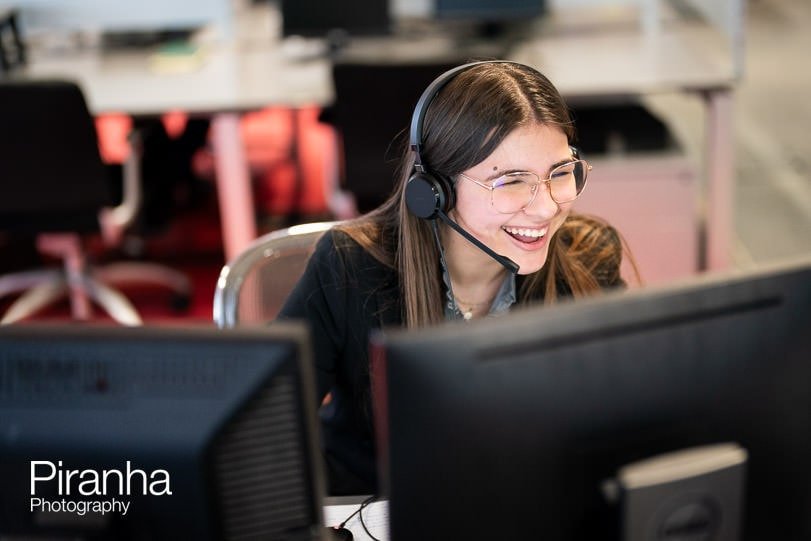 Annual report photography taken in London of busy working office environment.