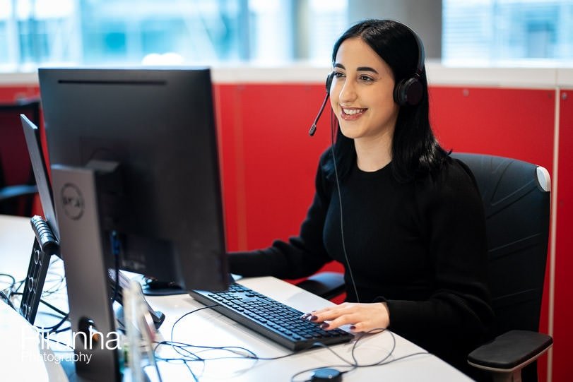 Annual report photography taken in London of busy working office environment.