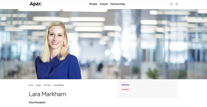 Corporate headshots London - photograph appearing on website