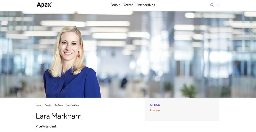 Corporate headshots London - photograph appearing on website