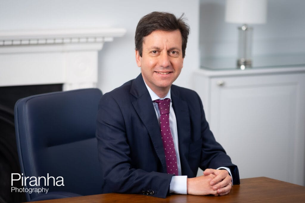 Office photograph of barrister in London chambers for Our People page of website