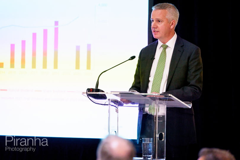 Investor event photography in London - speaker presenting