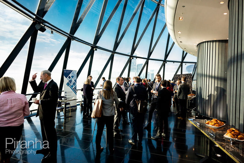 Photography of conference speaker at launch event in London