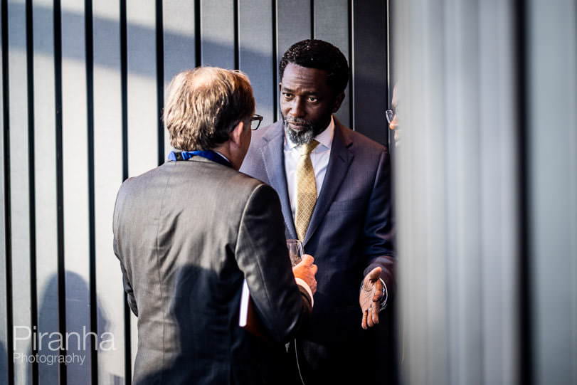 Photography of attendees at launch event in London at the Gherkin