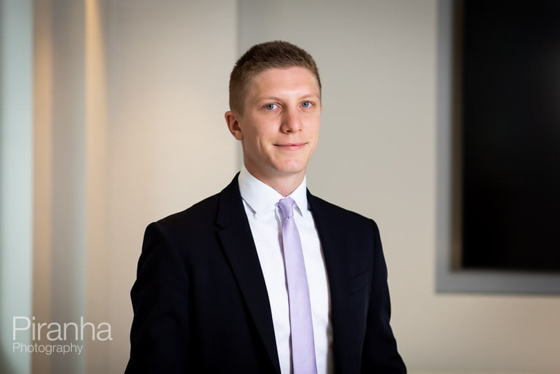 Portrait taken of staff member at London offices