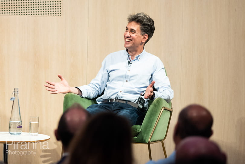 Ed Milliband Photograph during corporate event at RSA in London