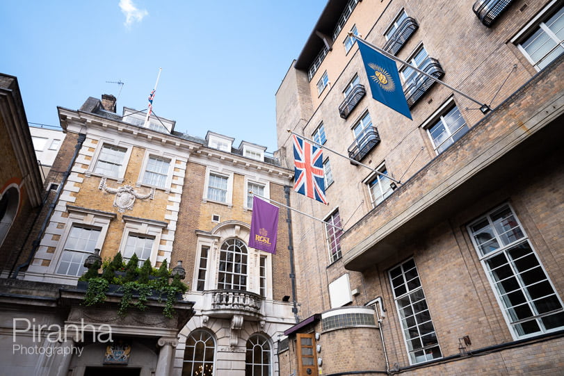 Photograph showing exterior of London venue's building