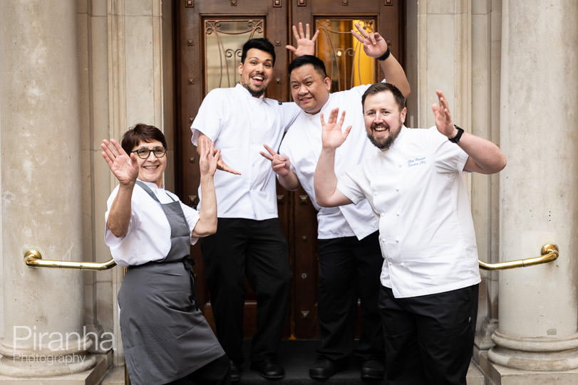 Photograph of kitchen staff