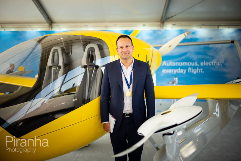 Farnborough Airshow - The Taoiseach with plane behind