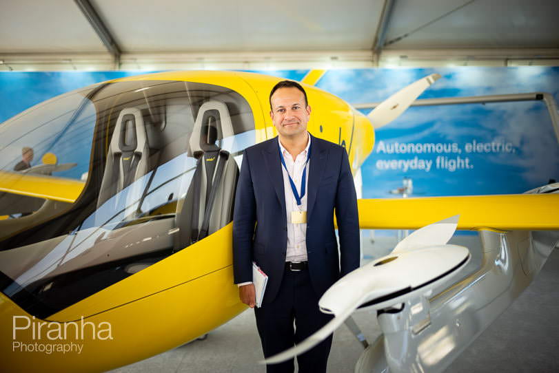 Farnborough Airshow - The Taoiseach with plane behind