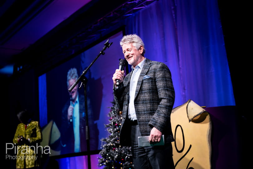 Photograph of award at Christmas party in London