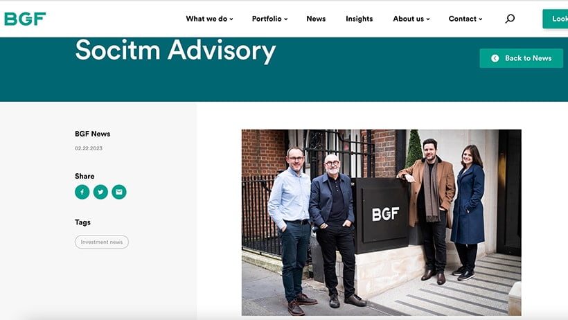 PR Photograph of management team on client website