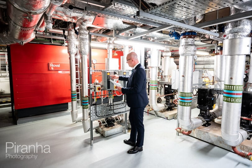 London office buildings photography - basement pipework