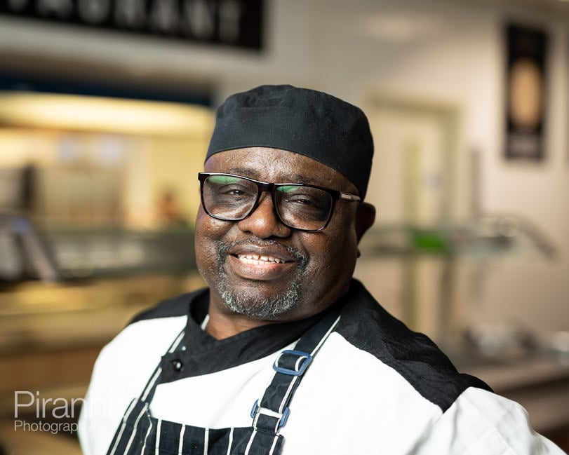catering company photography taken in London kitchens - Portrait of staff member