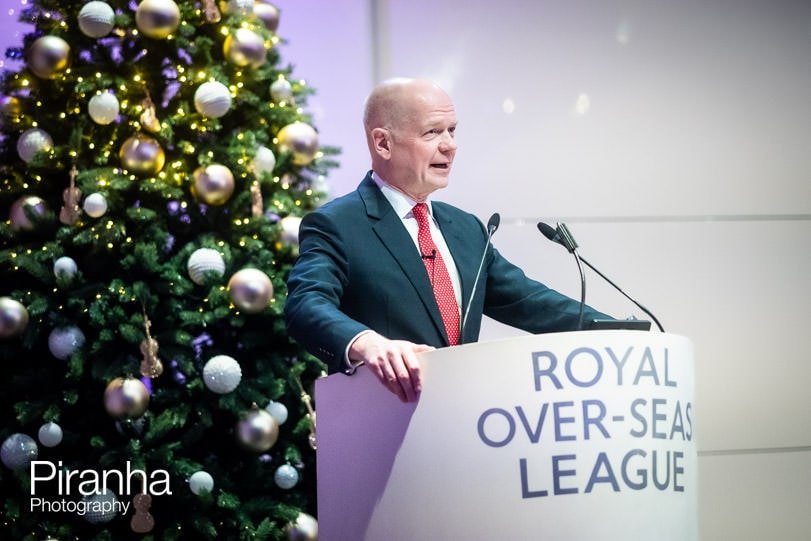 William Hague speaking at Christmas party in London