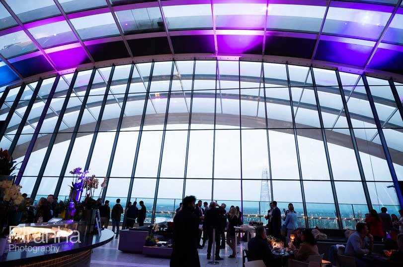 Party photography in the Sky Garden - Walkie Talkie building London