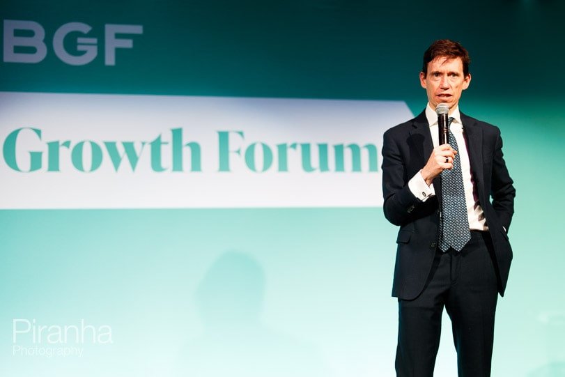 Photograph of Rory Stewart speaking at Portfolio Day at Science Museum in London