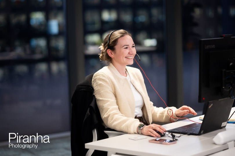 London office photographer - picture of staff in conversation - animated shot