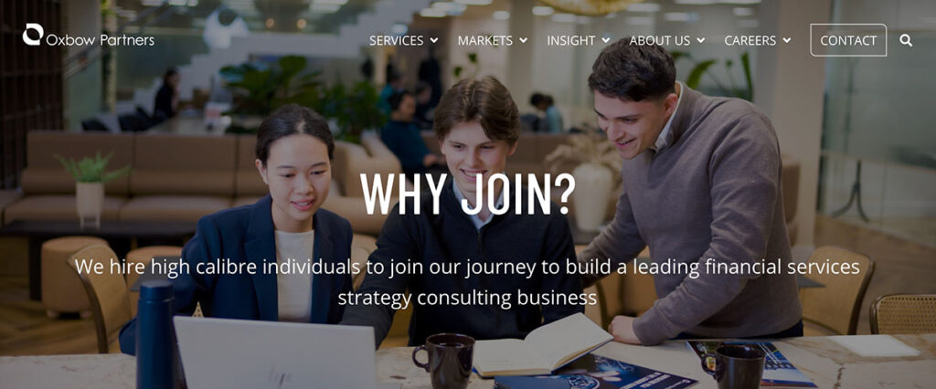 Financial Services Company - New Website Photography 6 Careers section of company website with collaborative image taken by Piranha PHotography in London offices.