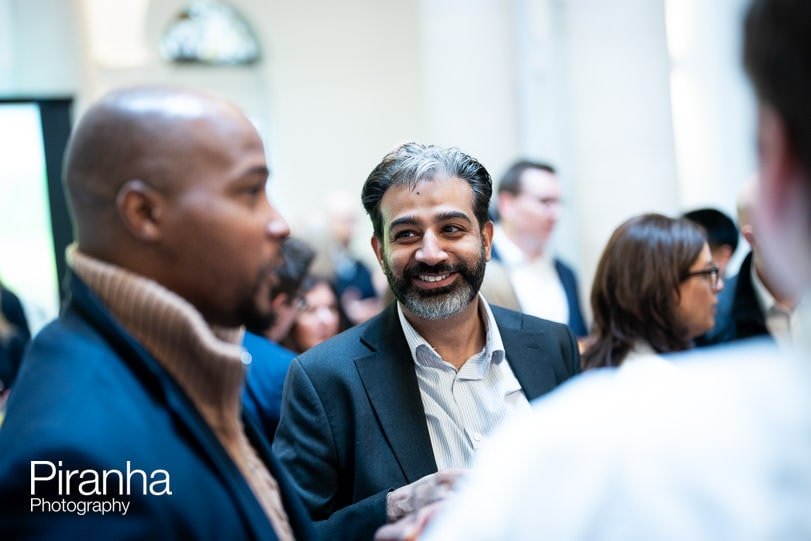 Guest photographed during corporate event in London