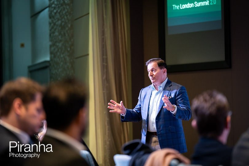 Speaker during breakfast meeting event in London