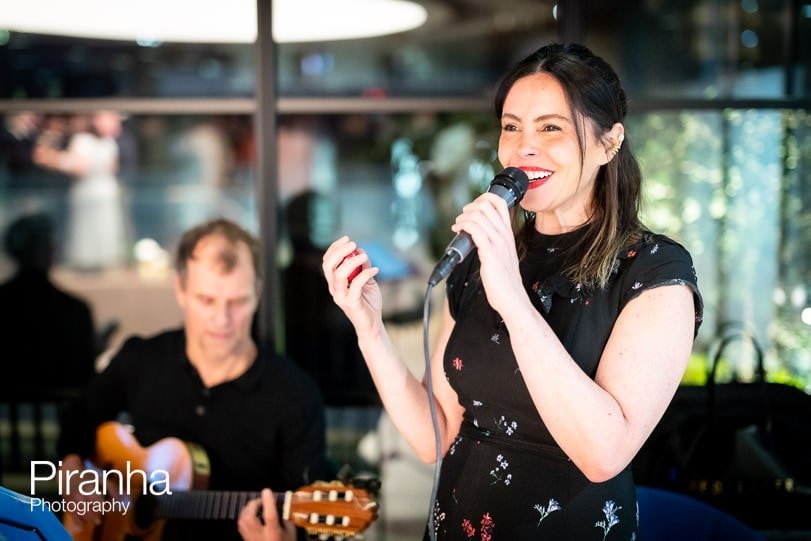 Entertainment - musician photographed during corporate party in London