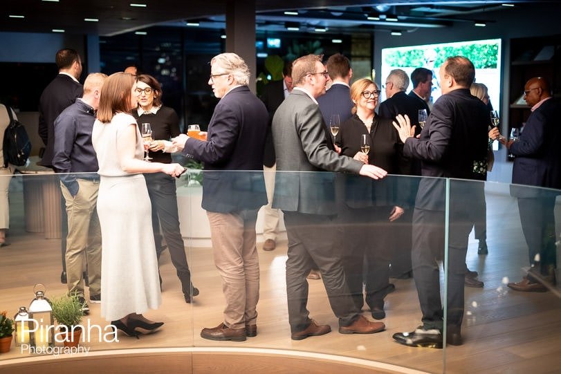 Guests photographed during corporate party in London