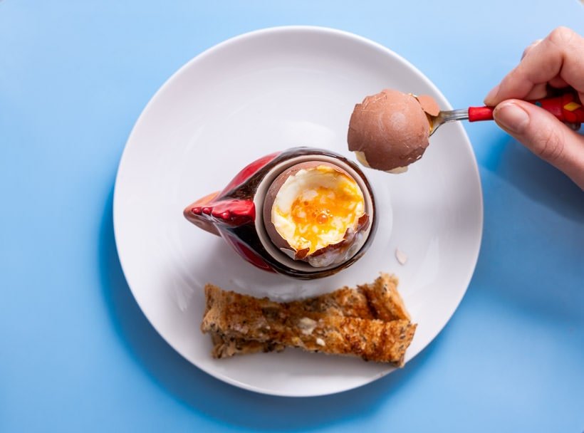 Boiled egg photograph from stop motion animation for Easter