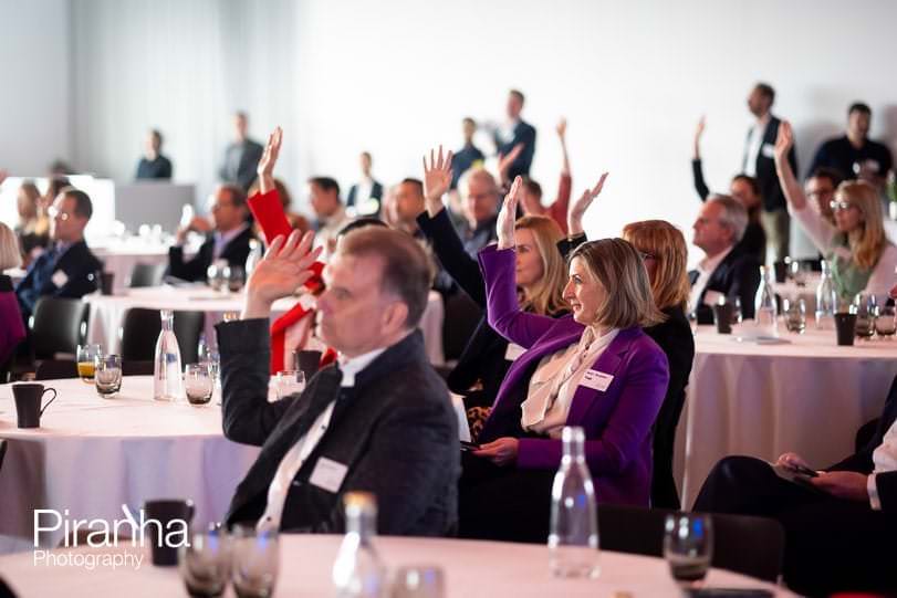 Photography of attendees at breakfast meeting event in London at the Science Museum