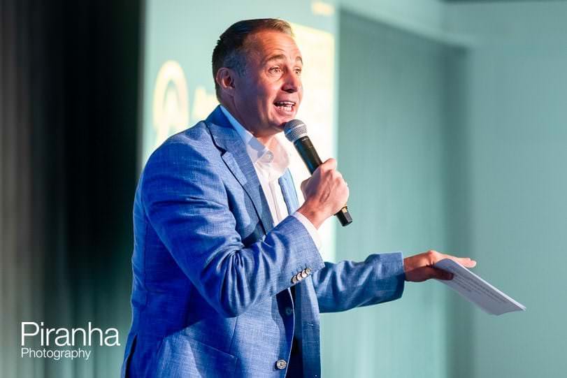 Event photography of attendees at breakfast meeting in London at the Science Museum