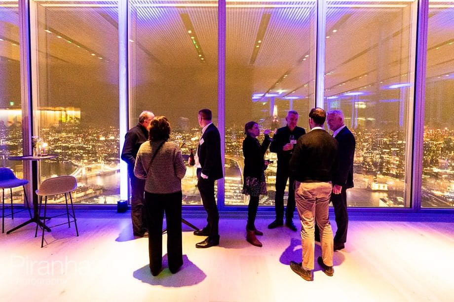 Guests at London event for corporate client.