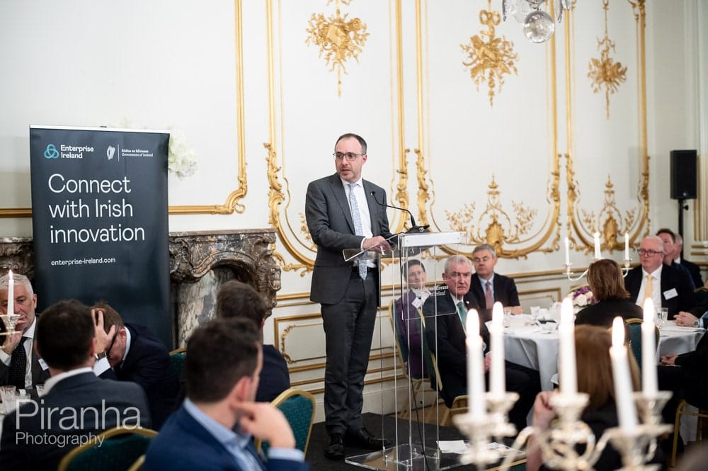 Irish Embassy in London event photographer - Dinner photography of speaker